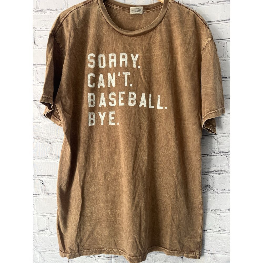 Baseball T-Shirt Mineral Washed Wear Soft Men/Women‎ Size Large New - Picture 2 of 5
